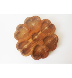 Heart Design Appetizer Wooden Dish with Door